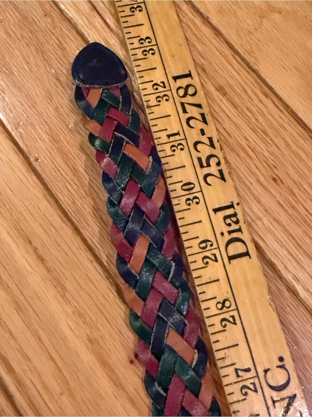 VTG Multicolor Braided Leather Belt preppy nautical